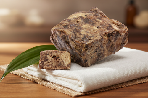 African Natural Black Soap in spa setting
